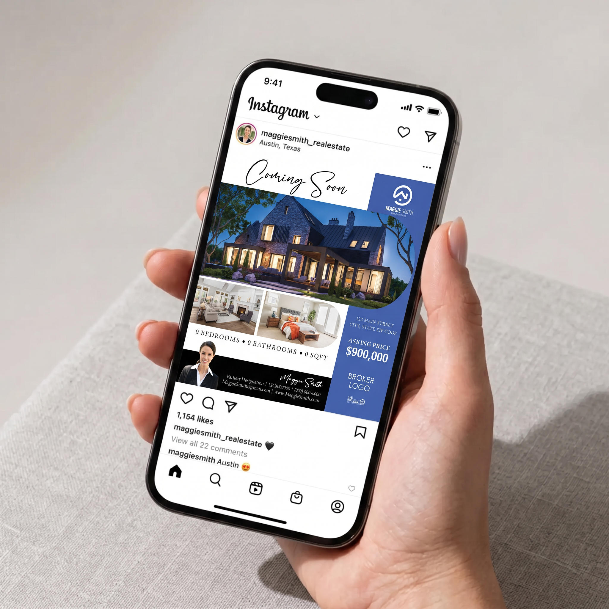 Coming soon social post shown on a phone Instagram feed
