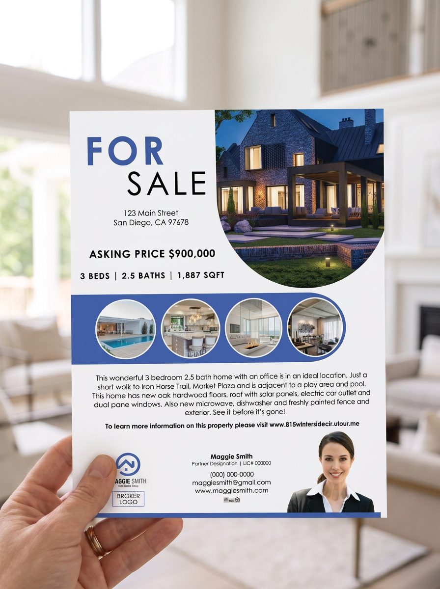 Printable listing flyer example three